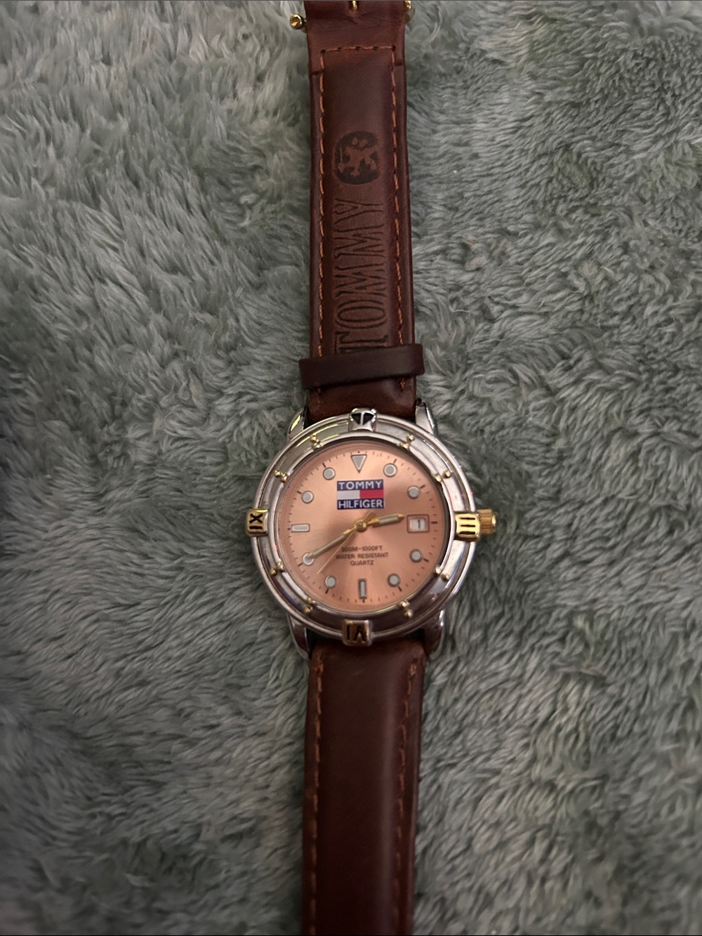 Tommy Hilfiger Pink Dial Watch with Brown Leather Strap - Picture 3 of 3